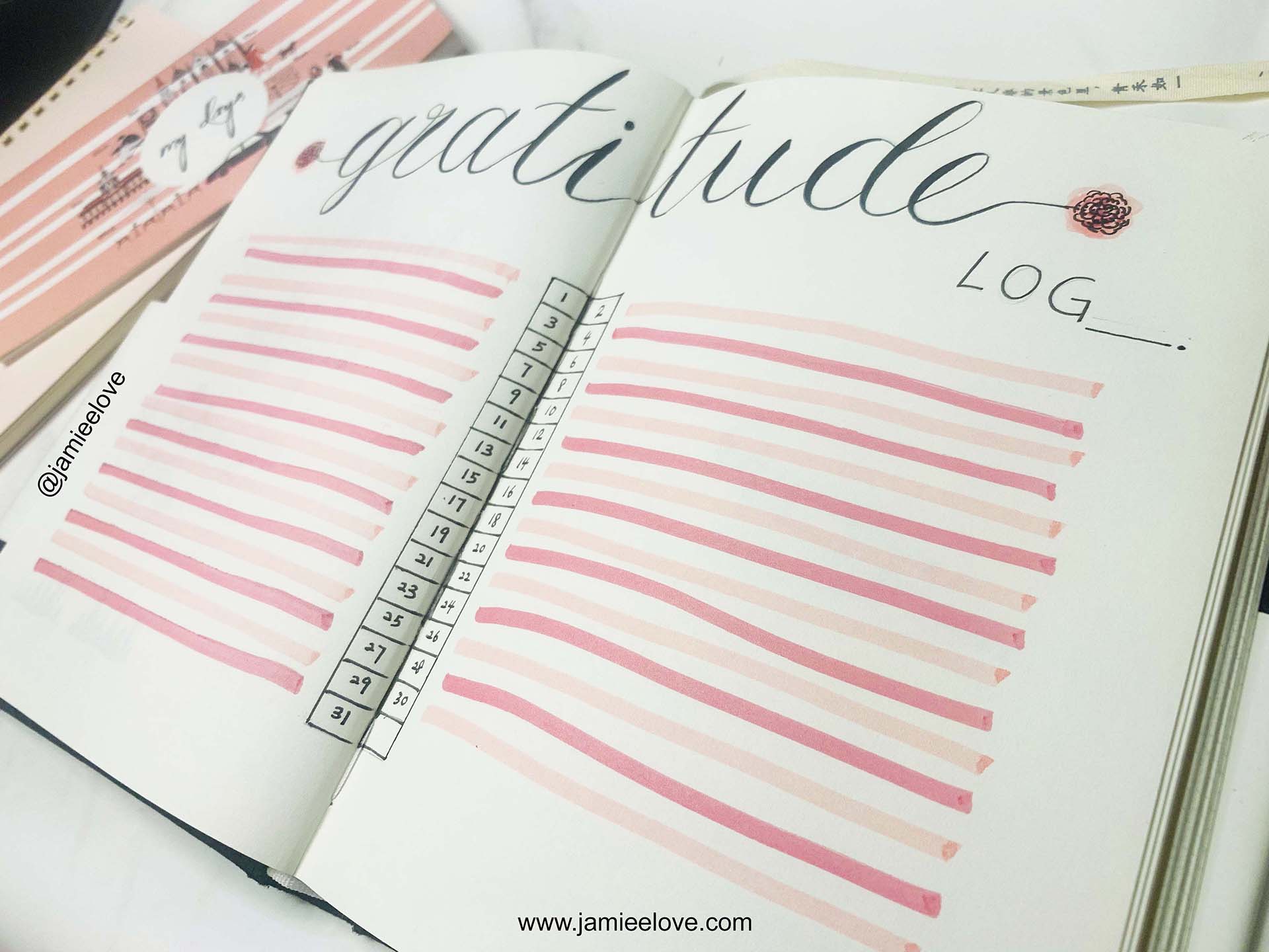 Gratitude Bullet Journal BUJO Gratitude Log | 感恩子弹笔记感恩日志