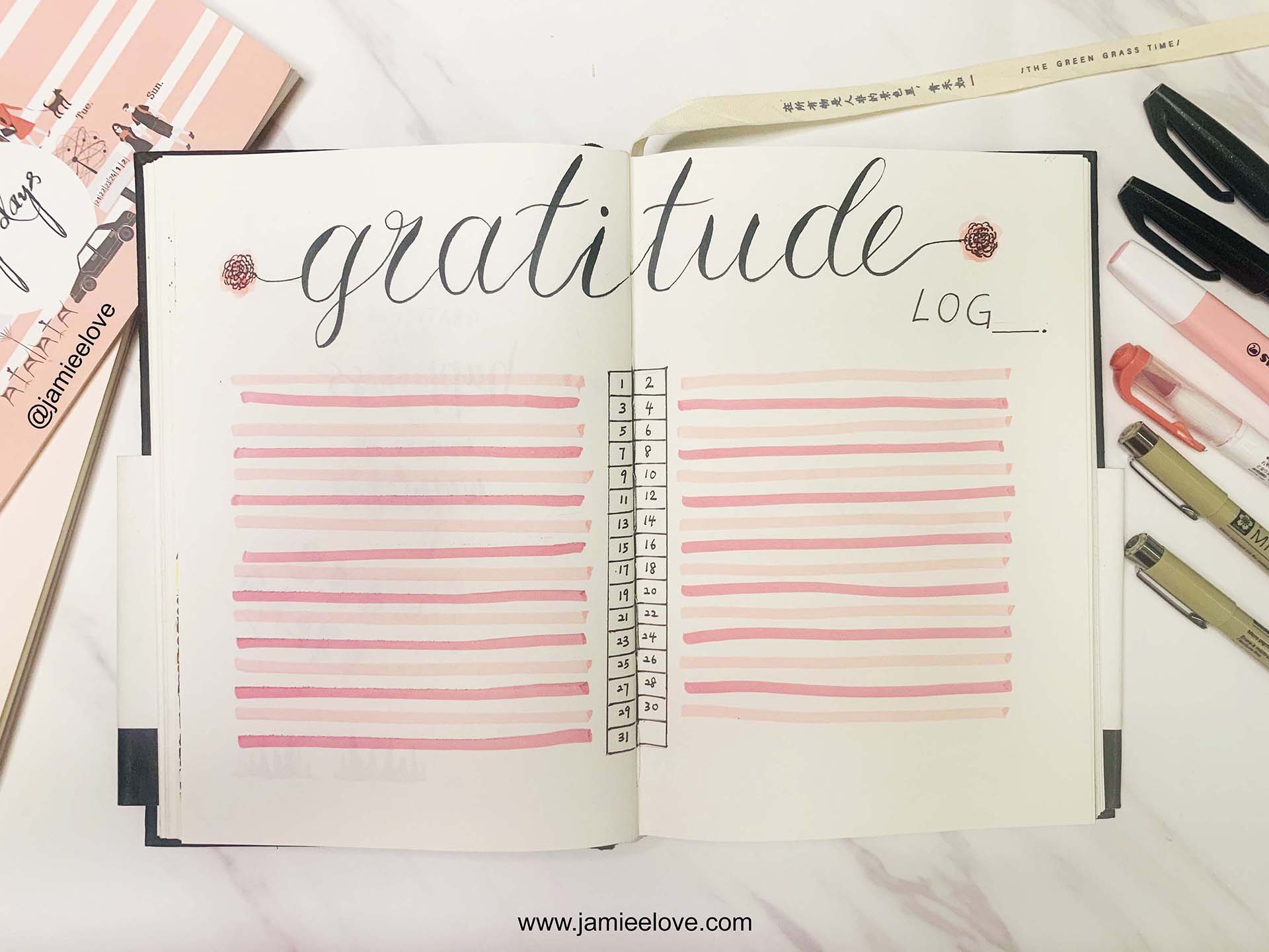 Gratitude Bullet Journal BUJO Gratitude Log | 感恩子弹笔记感恩日志